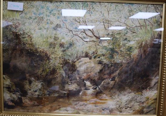 Thomas Unwins (1782-1857), watercolour, River scene through woodland, signed, 37 x 51cm